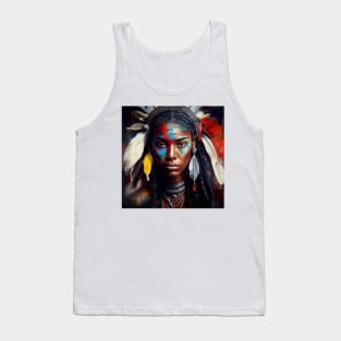 Powerful American Native Warrior Woman #2 Tank Top